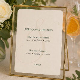 Bebidas com Assinatura Esmeralda Elegante Casament