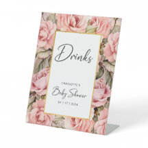 Bebidas De Chá de fraldas Floral Rosa Blush