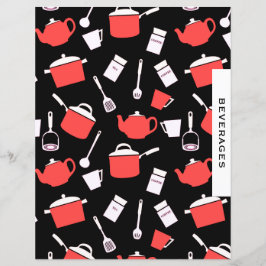 Bebidas Divisor de Receitas | Utensílios Pretos e 