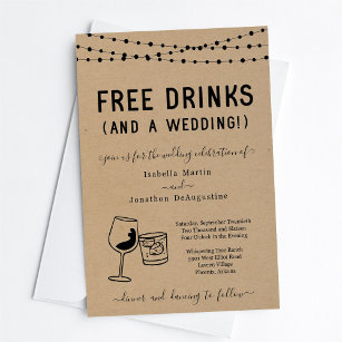 Bebidas Engraçadas e Convite para Casamento