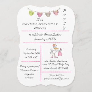 Bebidas, Fraldas e Dudes - Convite