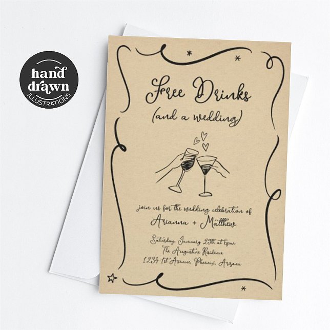 Bebidas Gratuitas e Convite Para Casamento (Criador carregado)