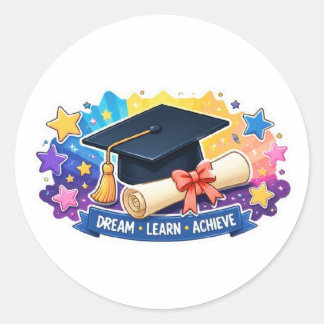 beca de graduação e adesivo de diploma