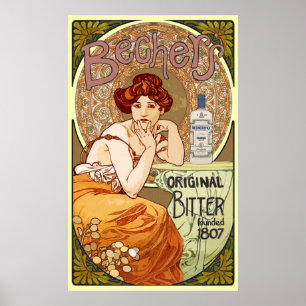 Bechers Alalfons Mucha ~ Art Nouveau Poster
