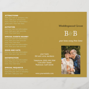 Bed Breakfast Advertimento Dourado com três vezes