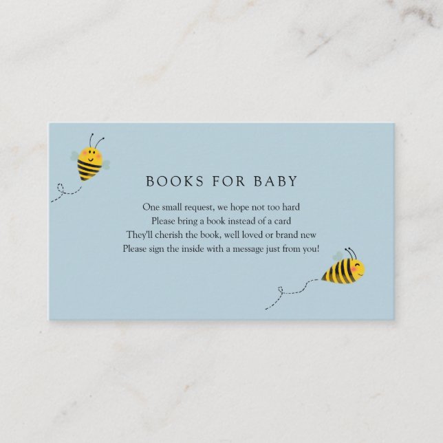 Bee Books para Cartão de Inserção de Bebê (Frente)