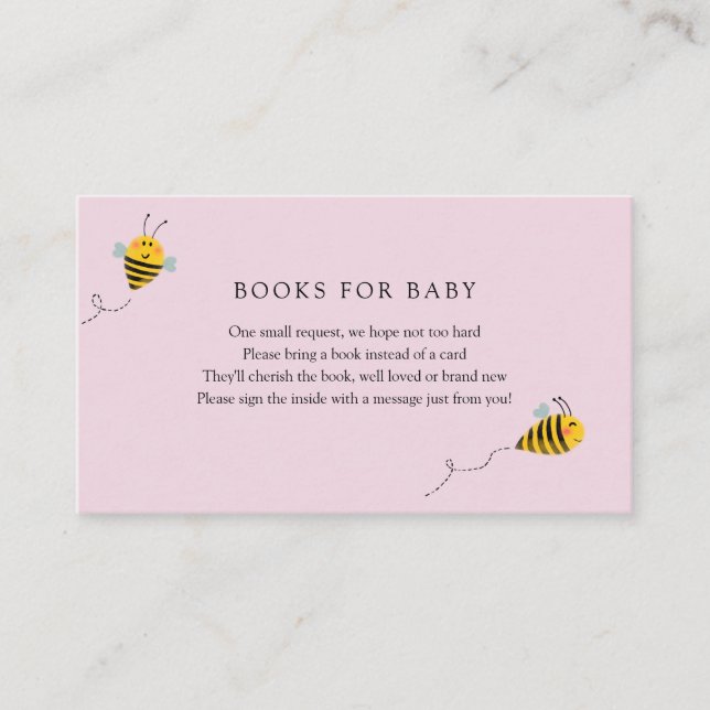 Bee Books para Cartão de Inserção de Bebê (Frente)