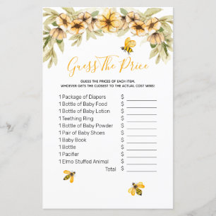 Bee Botanical Watercolor adivinha o preço Jogo