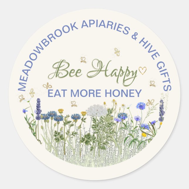 BEE FELIZMENTE Flores de Prados e Etiqueta de Tamp (Frente)