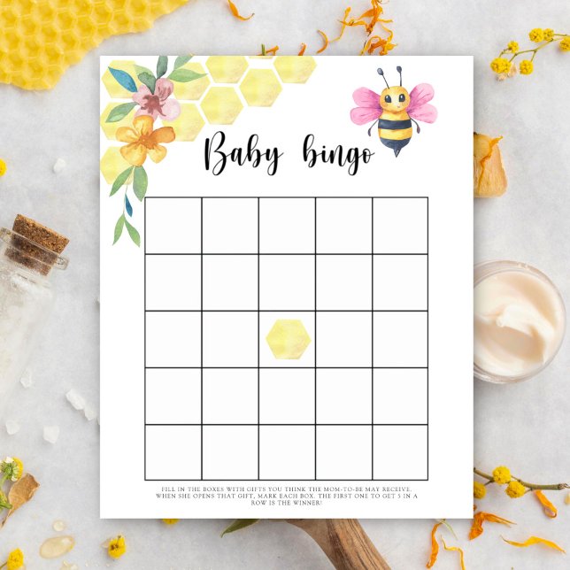 Bee floral - jogo de bingo Chá de fraldas (Criador carregado)