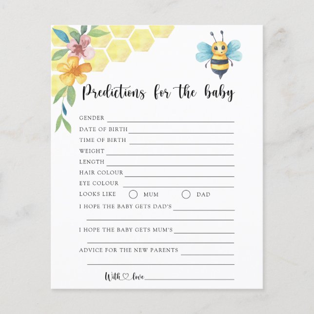 Bee floral - previsões e conselhos para bebês (Frente)