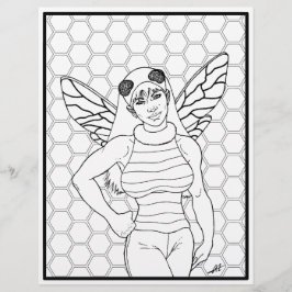 Bee Girl - Coloring Page.