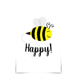 "Bee Happy" Cartão de Abelha Feliz