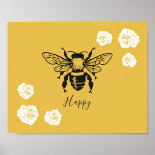 Bee Happy Poster