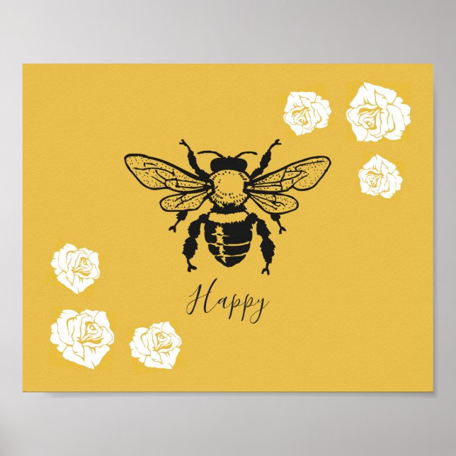 Bee Happy Poster (Frente)