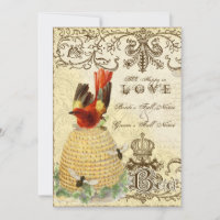 Bee Happy Vintage - Convite Para Casamento