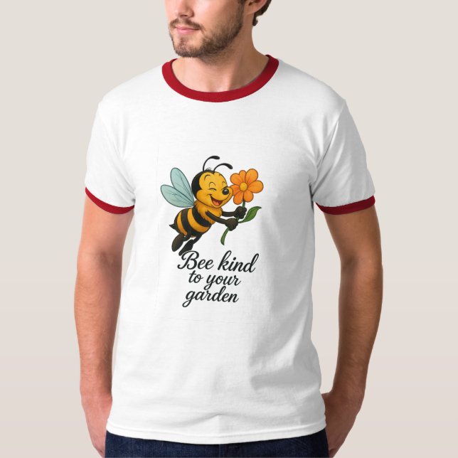 Bee Kind to Your Garden Men's Premium T-shirt (Frente)