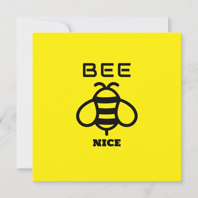 Bee Nice with Yellow Background Design (Frente)