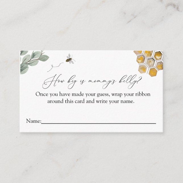 Bee Quão grande é o cartão de jogo de barriga de m (Frente)