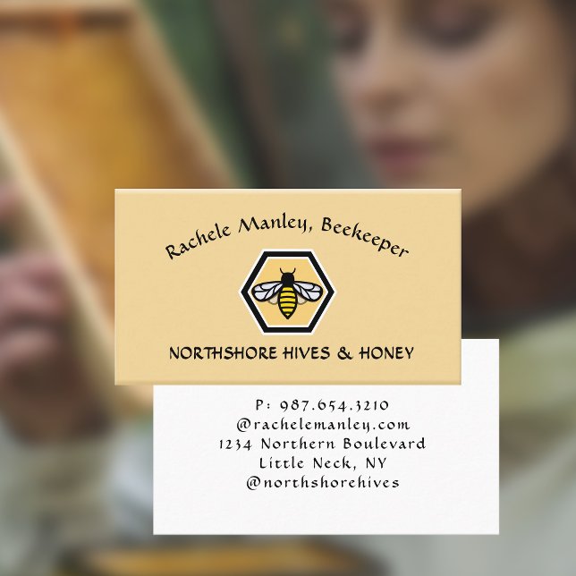 BEEKEEPER APIARY Cartão de visita Hexagon e Bebê (Criador carregado)