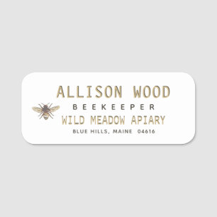 BEEKEEPER NOME DE ETIQUETA com Abelha de mel