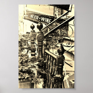 Beer and Wine Sepia poster