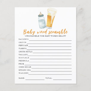Beer chá de fraldas - Baby Word Scramble