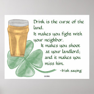 Beer & Shamrock/Irish Say Poster