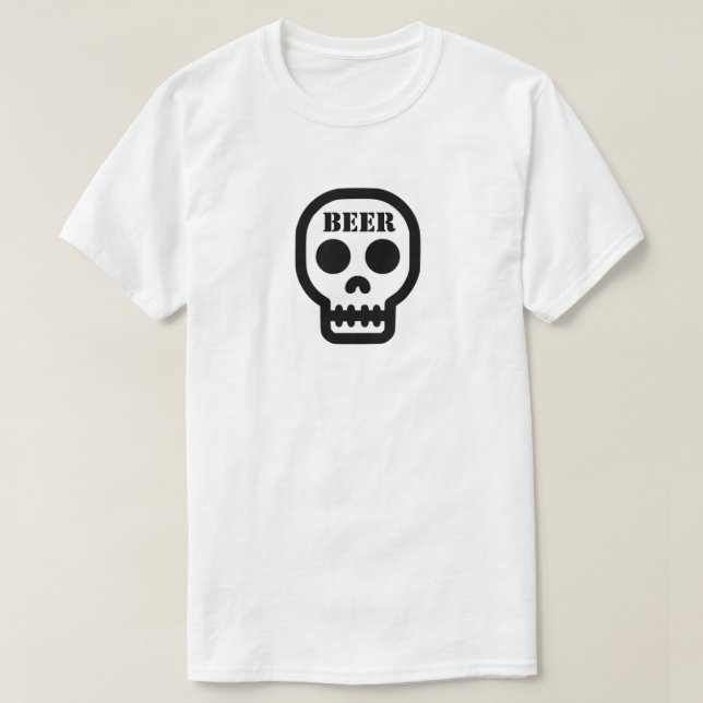 Beer™ Skull T-Shirt (Customize It!) (Frente do Design)