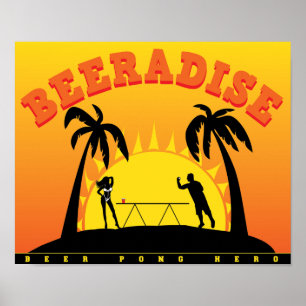 Beeradise Beer Pong Poster