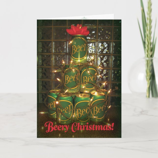Beery Christmas - Cartão de Cerveja Claro (Frente)