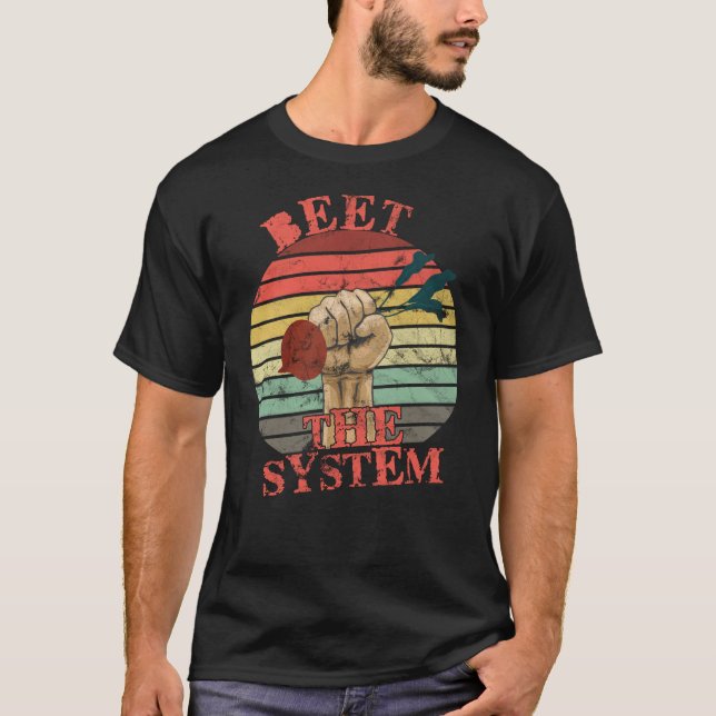 Beet The System Vegan Retro T-Shirt (Frente)