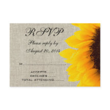 Bege Linho Girassol Casamento Rústico RSVP