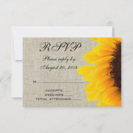 Bege Linho Girassol Casamento Rústico RSVP