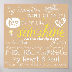 Bege meu poster do amor e da inspiração da filha