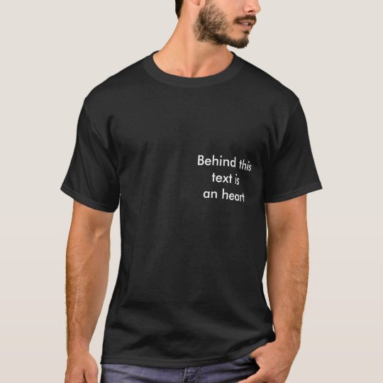 Behind this text is an heart tshirt