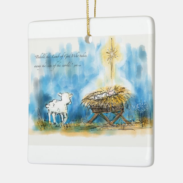 "Behold enfeites de natal do cordeiro" (Esquerda)