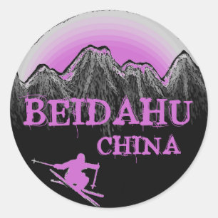 Beidahu China, autocolantes roxos de esqui