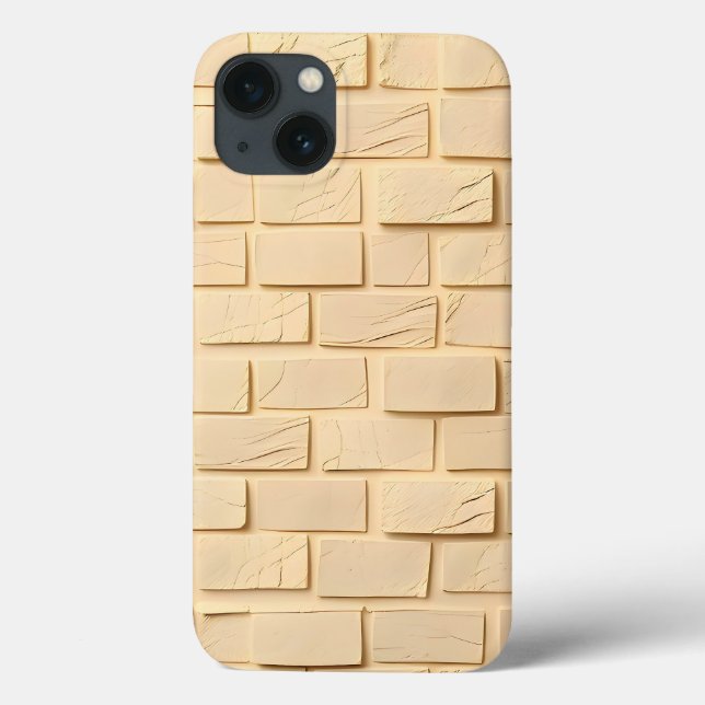 Beige Brick Texture iPhone Case Urban Style (Verso)