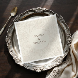 Beige Brown elegante guardanapos de casamento pers