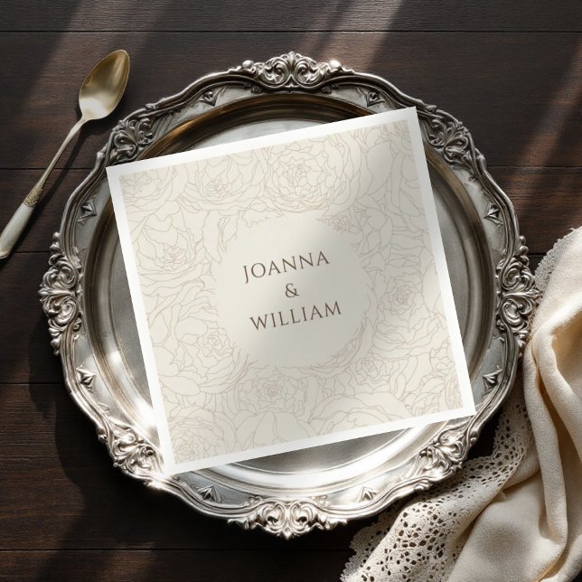 Beige Brown elegante guardanapos de casamento pers (Criador carregado)