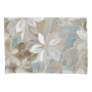 Beige Brown Teal Blue Floral