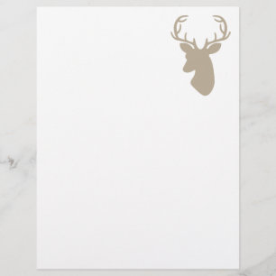 Beige Deer Head Silhouette