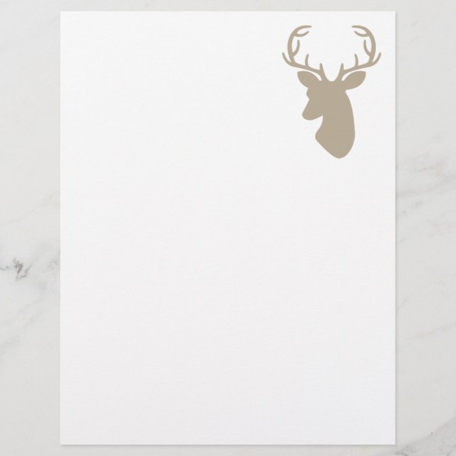 Beige Deer Head Silhouette (Frente)