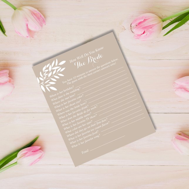 Beige deixa o quão bem você sabe o jogo da noiva (Criador carregado)