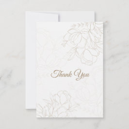 Beige Ivory Vintage Elegante Cartões de agradecime