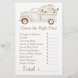 Beige Little Pumpkin Chá de fraldas Adivinha Preço