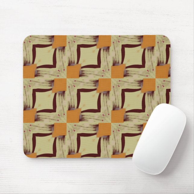 Beige Modern geometric design mouse pad (Com mouse)