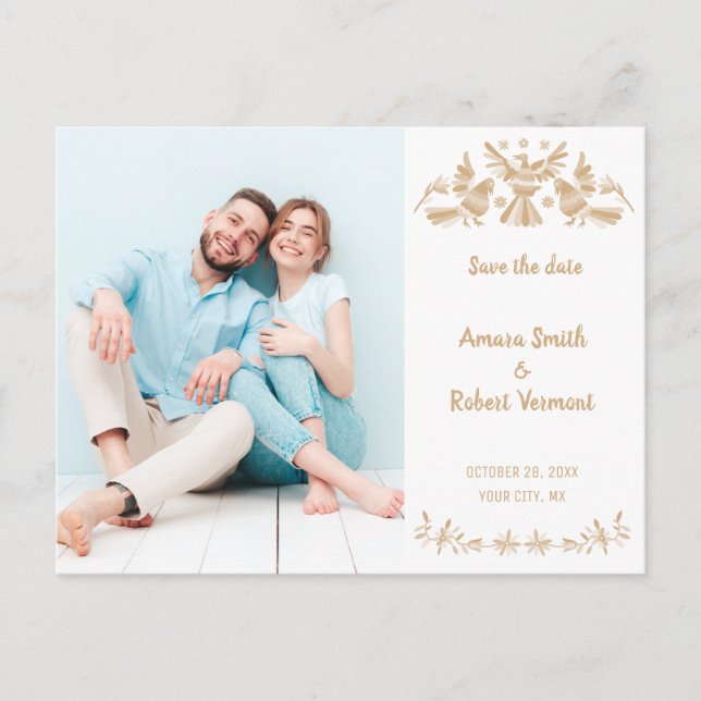 BEIGE OTOMI MEXICAN SALVE A DATA CARTÃO POSTAL (Frente)