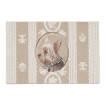 Beige Pet Photo romântico estilizado floral damask